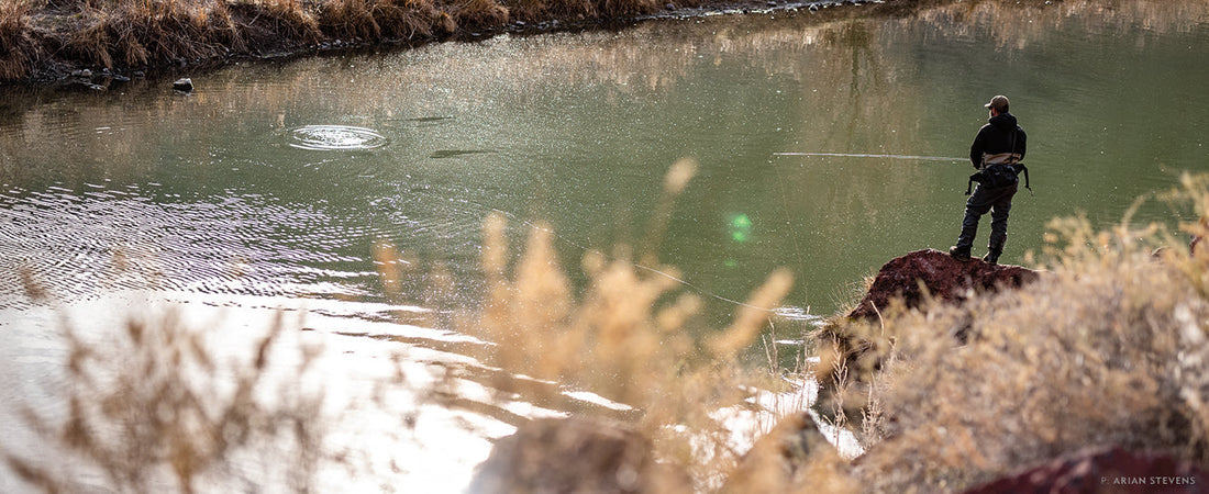 Mike Williams casts to a rising brown trout on the Oregon’s Owyhee River. Photo: Arian Stevens