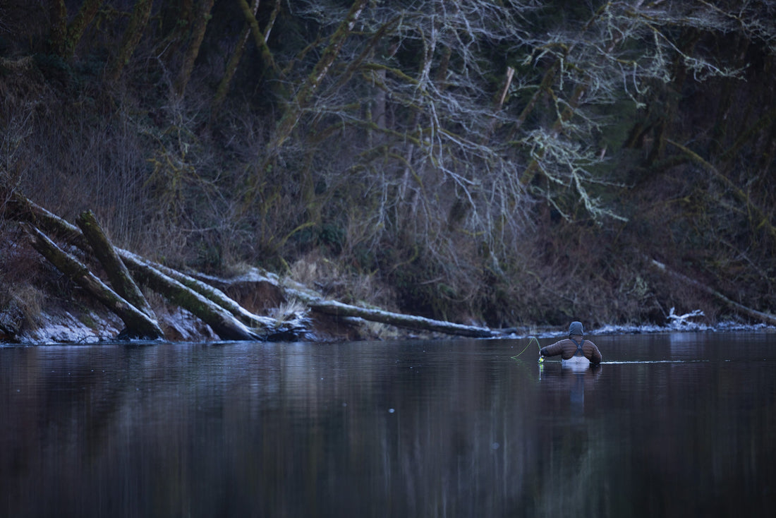 Mike Peters takes one for the team during a frigid January day on the northern Oregon coast.” Photo: Alex Gonsiewski
