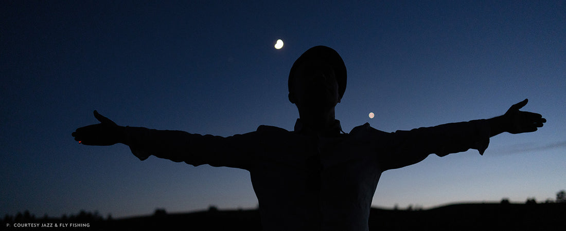 Håvard Stubø offers his best Jack Dawson impression, content after a long day of fishing in Craig, MT. The days we spent in Craig were dreamy, with great hatches, rising trout and new friends.