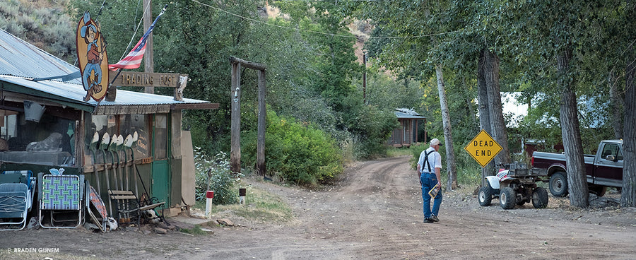 Every day at 5 p.m. many Jarbidge locals gather at the Trading Post for “Beer:30.” Don’t worry, the after-work commute isn’t that bad. Photo: Braden Gunem