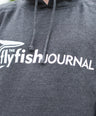 Close up look at the TFFJ Logo hoodie.