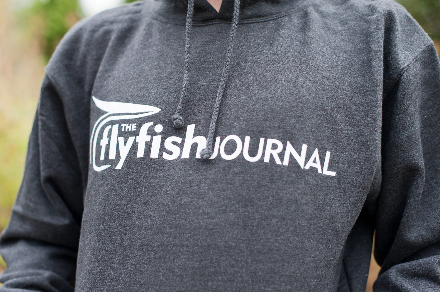 Close up look at the TFFJ Logo hoodie.