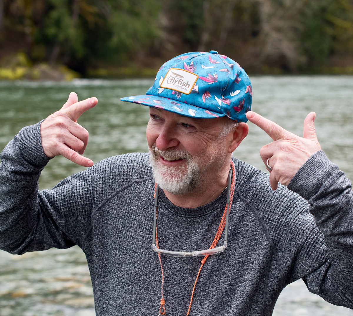 The Flyfish Journal and Flylow Collaboration: The Fly Away Canvas Hat with custom pattern and gold patch. Photo: Copi Vojta
